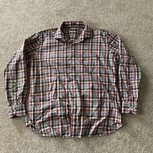 Peter Millar bunt kariertes Sporthemd mit Knöpfen Baumwolle Herren Größe XL - Bild 1 von 3