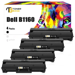 4 XXL Schwarz Toner kompatibel with Dell 593-11108 B1160 B1160W B1163W B1165NFW - Bild 1 von 9