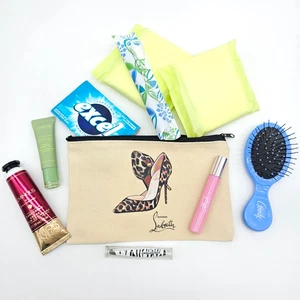 Canvas Toiletry/Makeup Bag, Feminine Pouch, Travel Bag, Pencil Case - New - - Picture 1 of 13