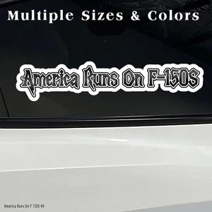 America Runs On F s Vinyl Decal for Ford F150 Truck BOGO - Picture 1 of 12