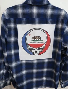 Custom GRATEFUL DEAD California Republic Vintage Graphic Flannel Shirt Mens XL - Picture 1 of 6