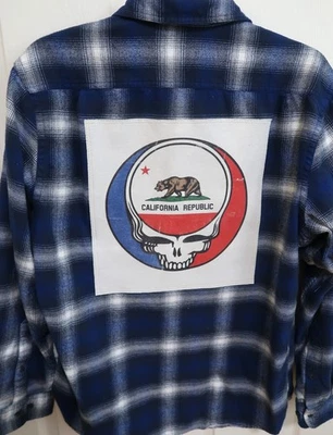 Custom GRATEFUL DEAD California Republic Vintage Graphic Flannel Shirt Mens XL - Image 1 of 4