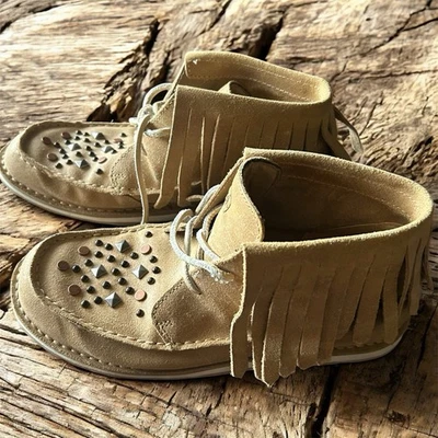 Ariat Cruiser Chukka Tan Fringe Jeweled Suede Shoe Ankle Boots Womens Size 7.5 - Image 1 of 4