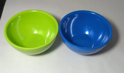 2 Tazones Colección Martha Stewart Azul Verde Sopa Salsa Condimento Snack para Sumergir Foto 1 de 4