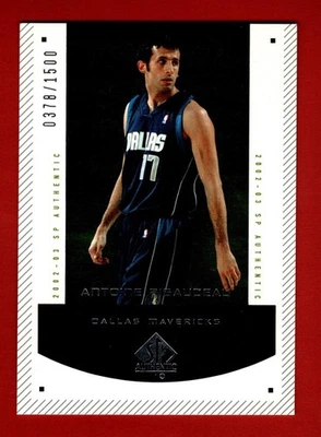 2002-03 SP Authentic #201 Antoine Rigaudeau Dallas Mavericks RC /1500 - Image 1 of 2