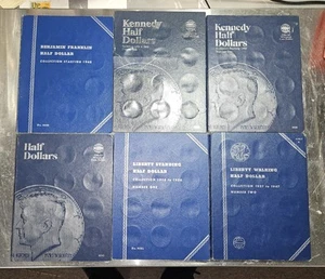 Whitman (Lot Of 6 ) (1916-1986- ) Half Dollars Coin Album Books (CB.#010) - Picture 1 of 14