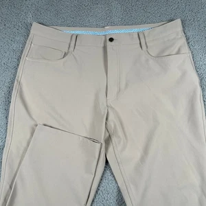 FootJoy Golf Mens Pants 38x30 Athletic Fit Beige Lightweight Stretch - Picture 1 of 9