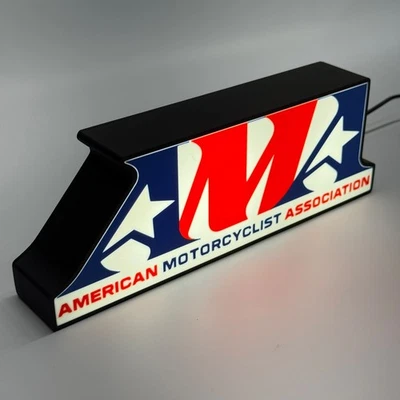 Светодиодный гаражный знак AMA American Motorcyclist Association ширина 9 дюймов декор подарочное искусство - Изображение 1 из 4