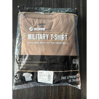 SOFFE Camiseta Militar Coyote Marrón 100% Anillo Hilado Algodón Cuello Redondo Adulto S Foto 1 de 4