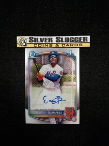 2025 Elian Pena 1st Bowman Chrome Auto Base #CPA-EP New York Mets - Picture 1 of 2
