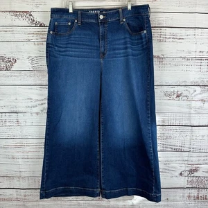 Pantalones de mezclilla elásticos vintage recortados al tobillo pierna ancha tiro alto tórridos talla 18 para mujer nuevos con etiquetas - Imagen 1 de 8