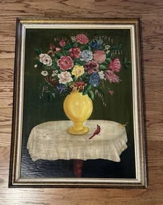 Rare Signed Agapito Labios Large Oil Painting - Vibrant Floral Still Life - Picture 1 of 16