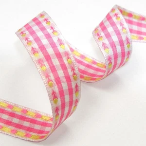 3/4" Gingham Check Ribbon by 5 Yards, BS-1037 - Picture 1 of 17