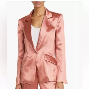 Cinq a Sept Karis Crinkled Satin Blazer in Kupfer Größe 8 - Bild 1 von 15
