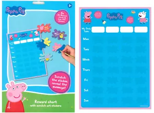 Peppa Pig Childrens Reward Chart Behaviour With Scratch Art & 100 Stickers - Picture 1 of 6