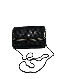 Vintage Black Sequin Purse Crossbody Eveningwear - Picture 1 of 7
