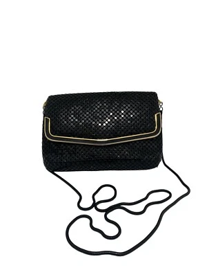 Cartera bandolera vintage negra de lentejuelas ropa de noche Foto 1 de 4