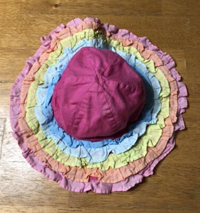 Rainbow 0-12 Months Gymboree Ruffle Sun Hat, Ice Cream Sweetie, Pink & Pastels - Picture 1 of 7