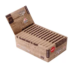1 Box (26 Heftchen) GIZEH Brown Paper King Size Slim+Tips extra-fein ungebleicht - Bild 1 von 4
