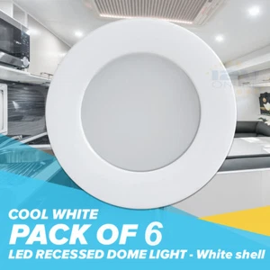 6PCS 12V 2.75" White Shell RV Camper LED Recessed Ceiling Light Downlight Cool W - Picture 1 of 8