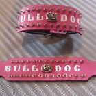 American Bulldog Englische Bulldogge Nieten Halsband PINK Killernieten 8cm breit