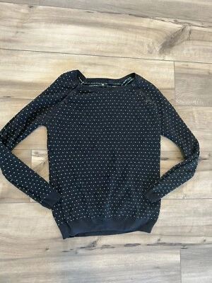 DC Shoes Womens Sweater Size Medium Black Green Dot - Image 1 of 4