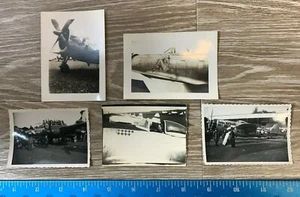 VINTAGE WW2 ERA LOT OF 5 PHOTOS P-61 P-47 PLANES   99C - Imagen 1 de 7