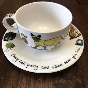 Kit-Tea by Paul Cardew Cup & Saucer Set Kitten/Cat Pussy Cat Nursery Rhyme - Picture 1 of 12