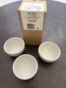 Alessi Mami Set of 3 Ceramic Bowls for Fondue by Stefano Giovannoni, White SG60 - Picture 1 of 3