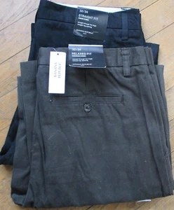 Banana Republic NWT Two Pairs Chino Pants, Black Gavin and Brown Dawson, New - Picture 1 of 2