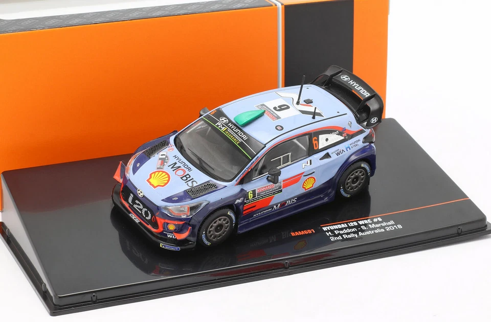 HYUNDAI i20 WRC 2nd RALLY AUSTRALIA 2018 PADDON/MARSHALL 1:43 RAM691 IXO - Immagine 1 di 1