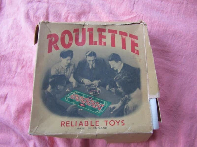 VINTAGE RELIABLE TOYS MADE IN ENGLAND TINPLATE ROULETTE SET COMPLETE EXCEPT INST - Image 1 of 4