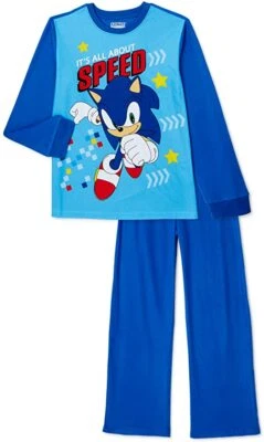Juego de pijama de franela de velocidad para niño Sonic The Hedgehog Foto 1 de 2
