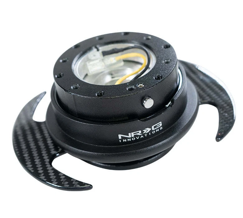 NRG Steering Wheel Quick Release Kit Gen 3.0 Black Body with Carbon Fiber Paddle - Image 1 of 1