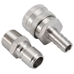1pcs Stainless Steel Homebrew Brewing Quick Disconnect 1/2"BSP Beer Fitting Set - Picture 1 of 12