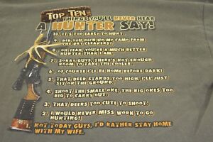 Large green Buckwear "10 things hunters never say" T shirt
