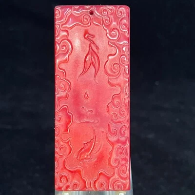 China Rojo Hetian Jadeíta Tallado a Mano Colgante Collar Estatua Pez A273 Foto 1 de 4