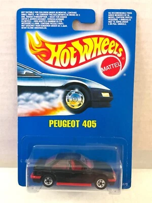 Hot Wheels PEUGEOT 405 - 1990 TARJETA AZUL ¡SOLO Internacional! NNO - NEGRO Foto 1 de 3