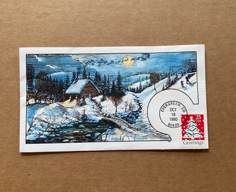 US FDC Collins Hand-Painted  #2515 Christmas Tree 1990 Cover