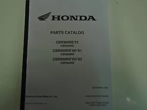 2002 2003 Honda CBR900 954RR Partes Catalog Manual Libro Nuevo - Imagen 1 de 9