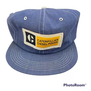 Vintage CAT Diesel Snapback Patch Mütze Denim Trucker Cap Iowa USA Made No Foam - Bild 1 von 5