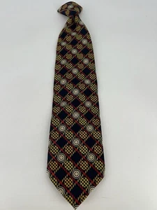 Vintage Classic Mens Towncraft Deluxe Necktie Multicolored Geometric  - Picture 1 of 4