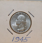 1945+US+Washington+Quarter+25c+Unc