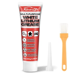White Lithium Grease, Multi-Purpose Lubricant Lithium Grease with Brush for Hing - Picture 1 of 11