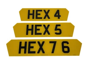 Pair of Hex Lambo Number Plates Road Legal Printed 3D 4D Gel Design Car Van - Picture 1 of 6