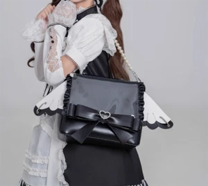 Lolita Bow Wings Shape Backpack Itabag Doll Shows Bag JK Uniform Handbag Gift - Picture 1 of 12