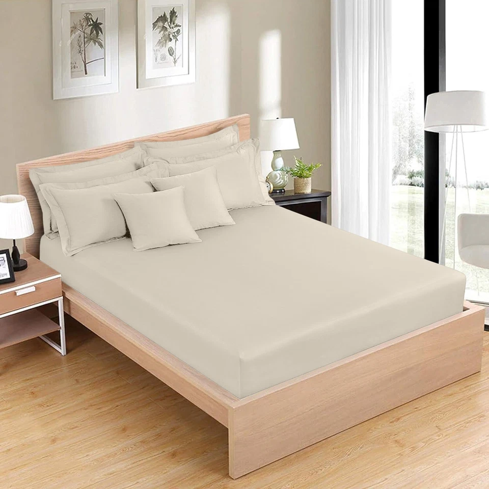Sábanas de Lujo 16" Bolsillo Extra Profundo Sábana Ajustable Colchón Cubierta Queen King Foto 1 de 1