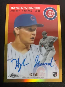 2023 Topps Chrome Platinum Anniversary Gold Refractor Auto Hayden Wesneski RC - Picture 1 of 2