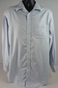 Jos A Bank Men's 17.5-35 Tailored Fit Lt Blue Long Sleeve Button Up Dress Shirt - Picture 1 of 10