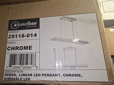 Colgante LED lineal cromado Eurofase Lighting modelo #29118-014 Foto 1 de 2
